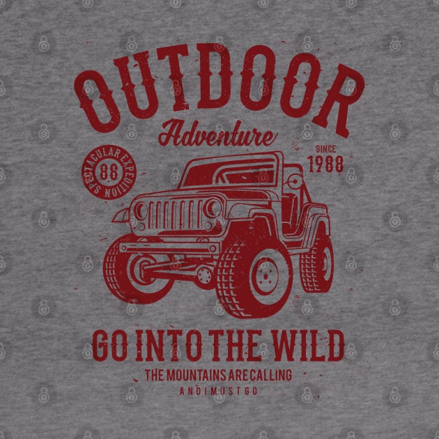 Outdoor Adventure Go Into The Wild Off Road Jeep Car Automobile by JakeRhodes